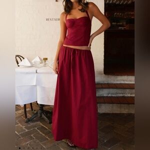 Peppermayo Cherry Red Maxi Skirt Size 2/XS